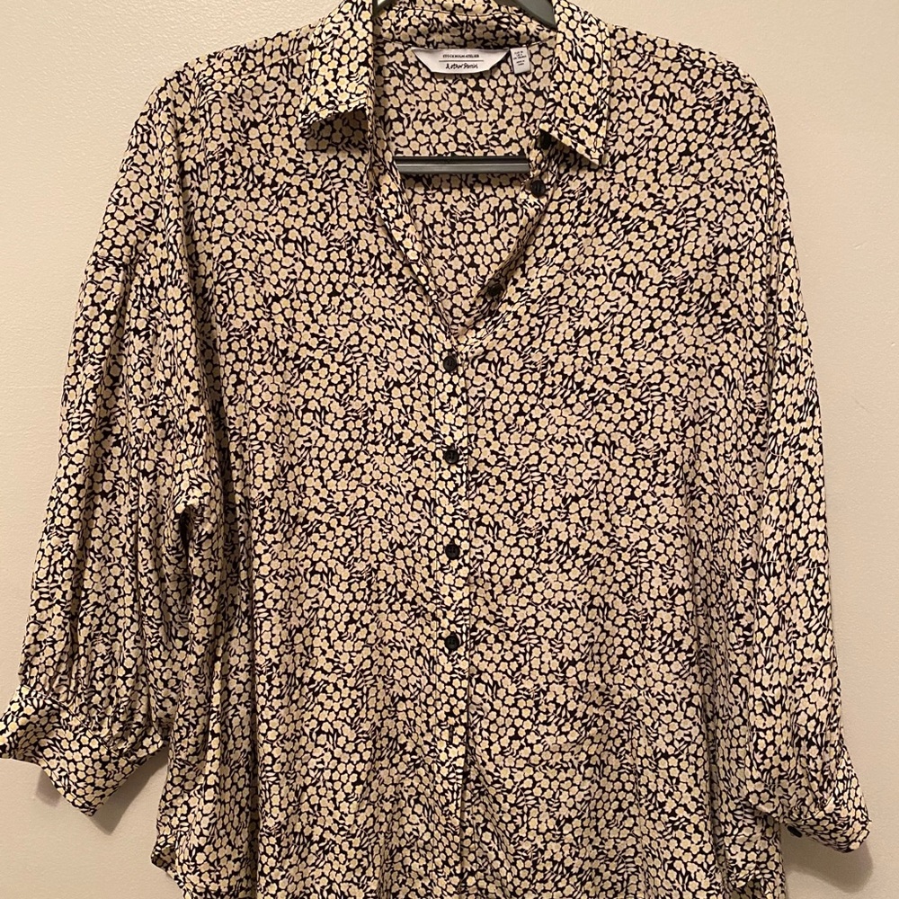 & other stories 3/4 sleeve floral button down
